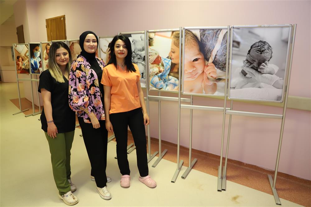 Şanlıurfa Eğitim ve Araştırma Hastanesi'nde çalışan Ebeler tarafından Doğum sonrası çekilen bebek resimleri yarışması düzenlendi.